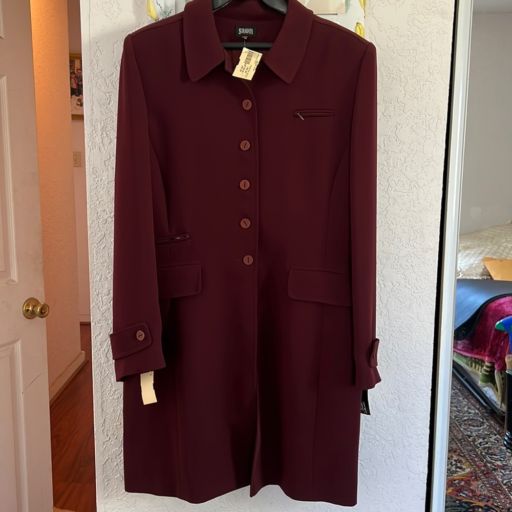 Surabaya burgundy long blazer/coat.